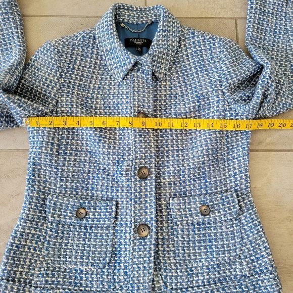 COPY - Talbots petite tweed blazer suit jacket size 4P blue white . - Picture 10 of 11